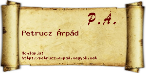 Petrucz Árpád névjegykártya