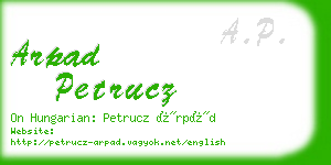 arpad petrucz business card